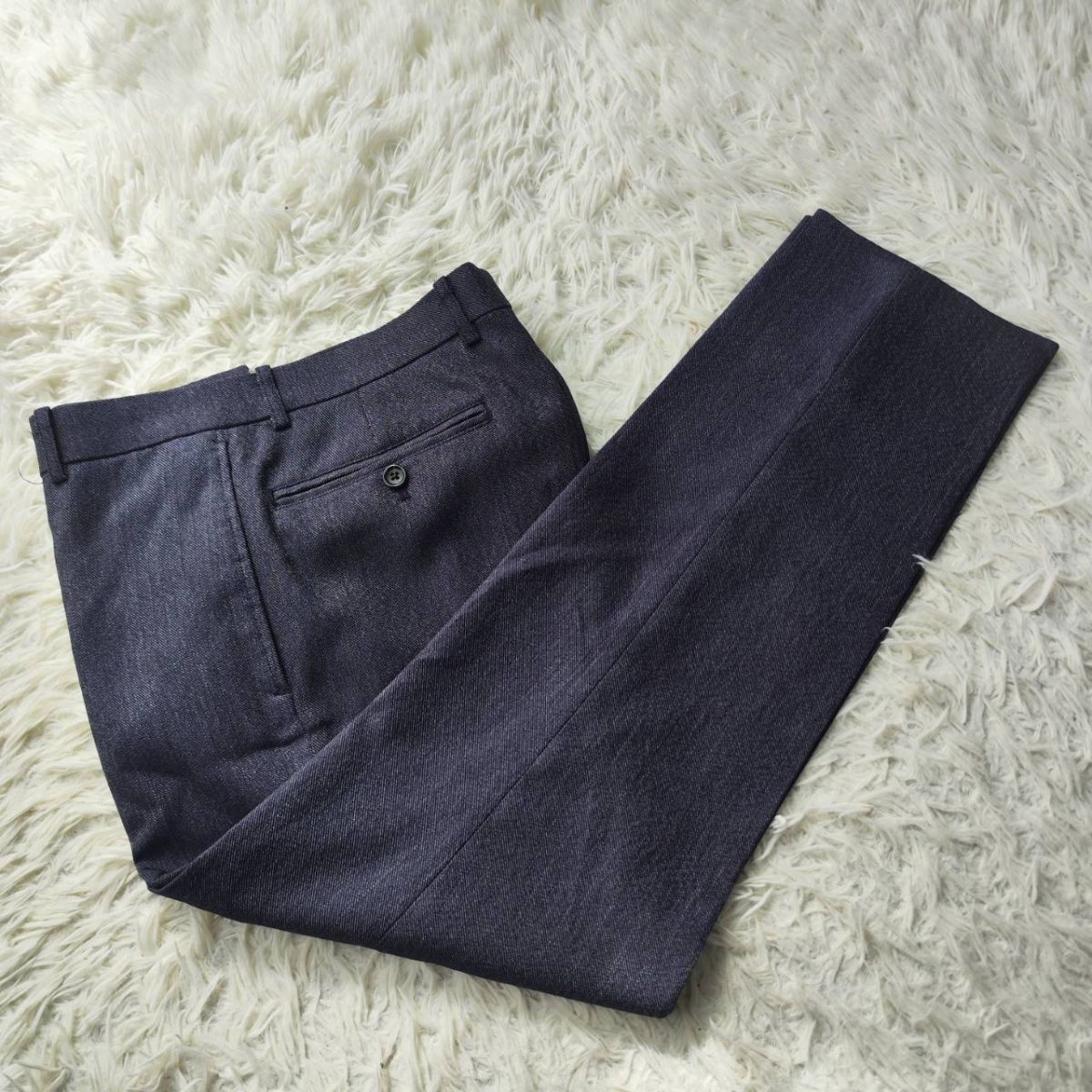 【機能性◎】TAKA:Q タカキュー セットアップスーツ デニム調 ウォッシャブル センターベント ネイビー Y4サイズ ビジネスカジュアル　_画像9