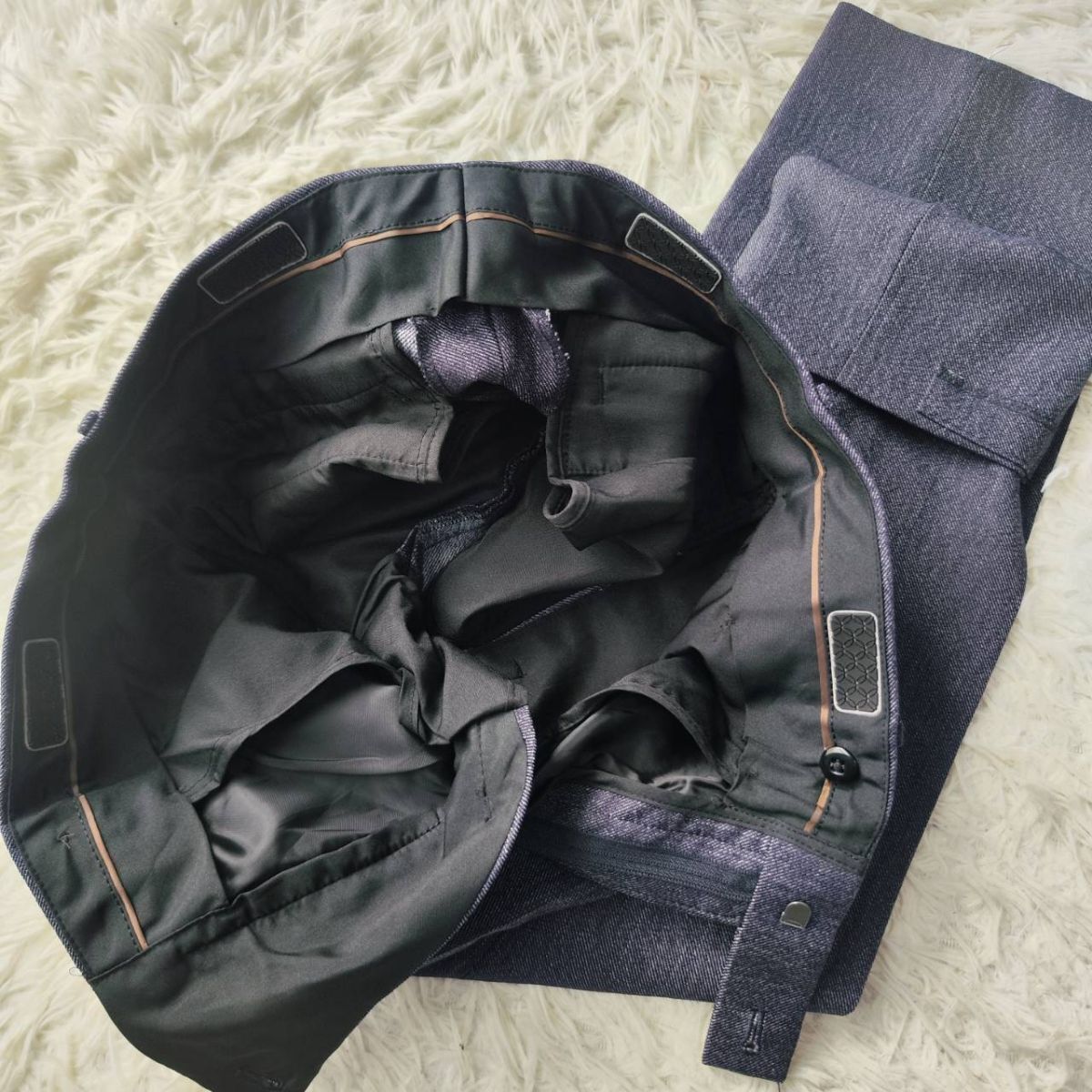 【機能性◎】TAKA:Q タカキュー セットアップスーツ デニム調 ウォッシャブル センターベント ネイビー Y4サイズ ビジネスカジュアル　_画像10