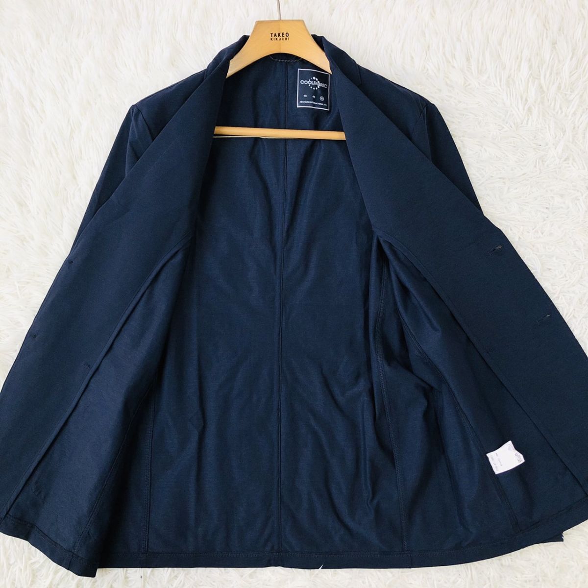 【美品/着心地◎】ABAHOUSE アバハウス セットアップスーツ テーラードジャケット ストレッチ ネイビー サイズ50 (XL相当) ビジカジ 185_画像4