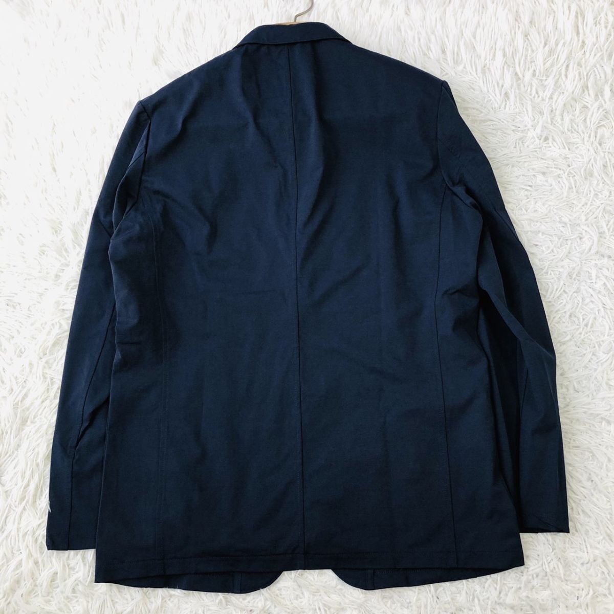 【美品/着心地◎】ABAHOUSE アバハウス セットアップスーツ テーラードジャケット ストレッチ ネイビー サイズ50 (XL相当) ビジカジ 185_画像5
