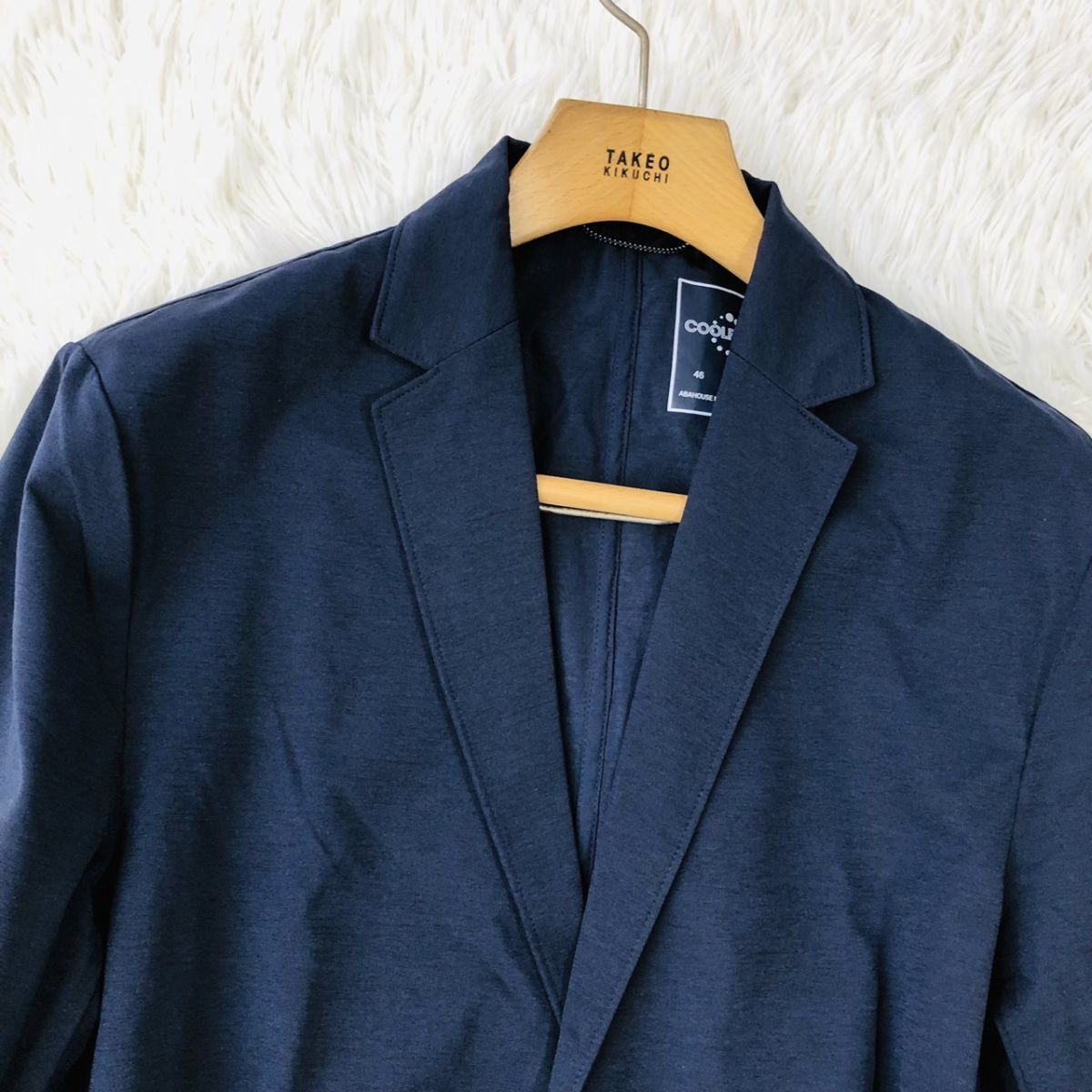 【美品/着心地◎】ABAHOUSE アバハウス セットアップスーツ テーラードジャケット ストレッチ ネイビー サイズ50 (XL相当) ビジカジ 185_画像6