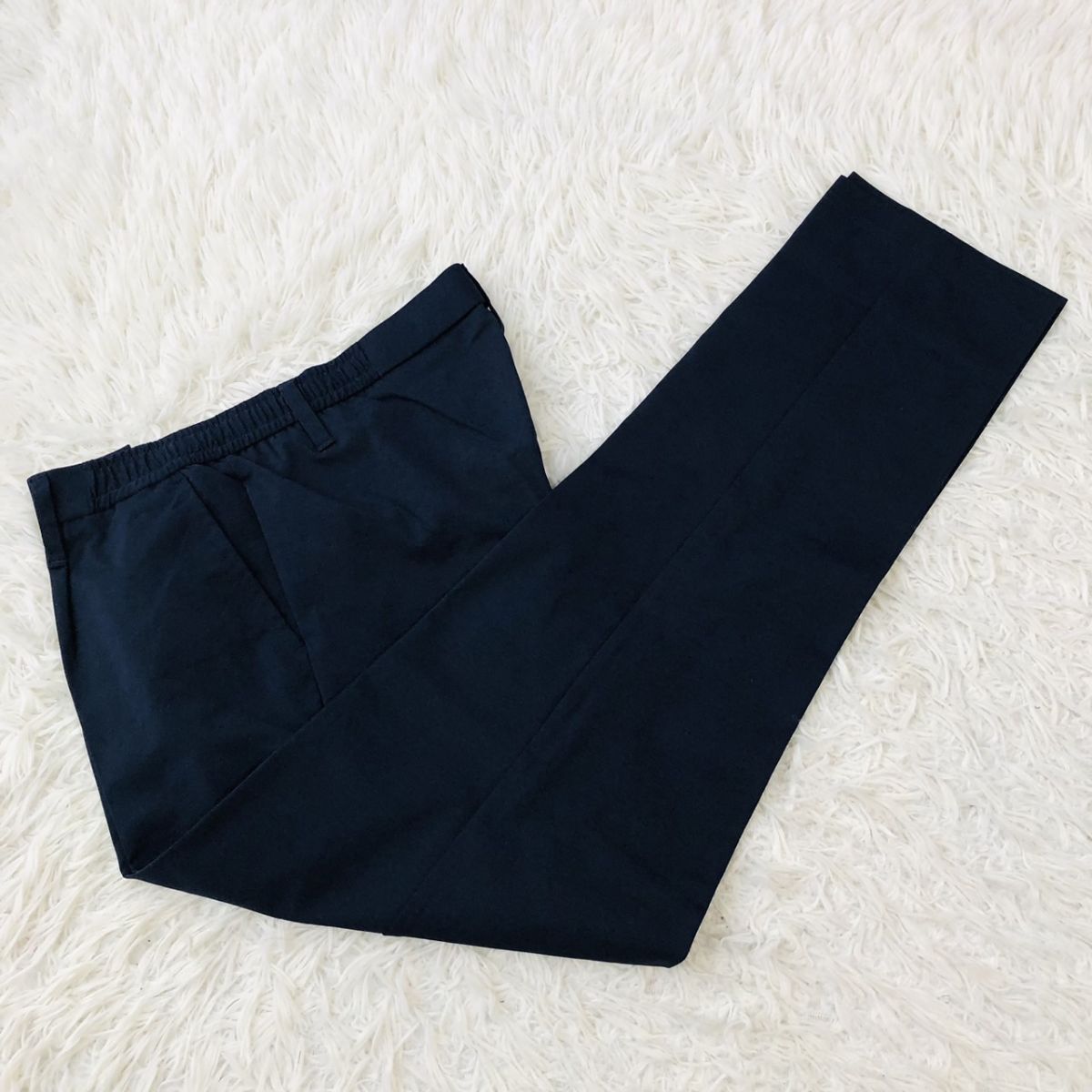 【美品/着心地◎】ABAHOUSE アバハウス セットアップスーツ テーラードジャケット ストレッチ ネイビー サイズ50 (XL相当) ビジカジ 185_画像9