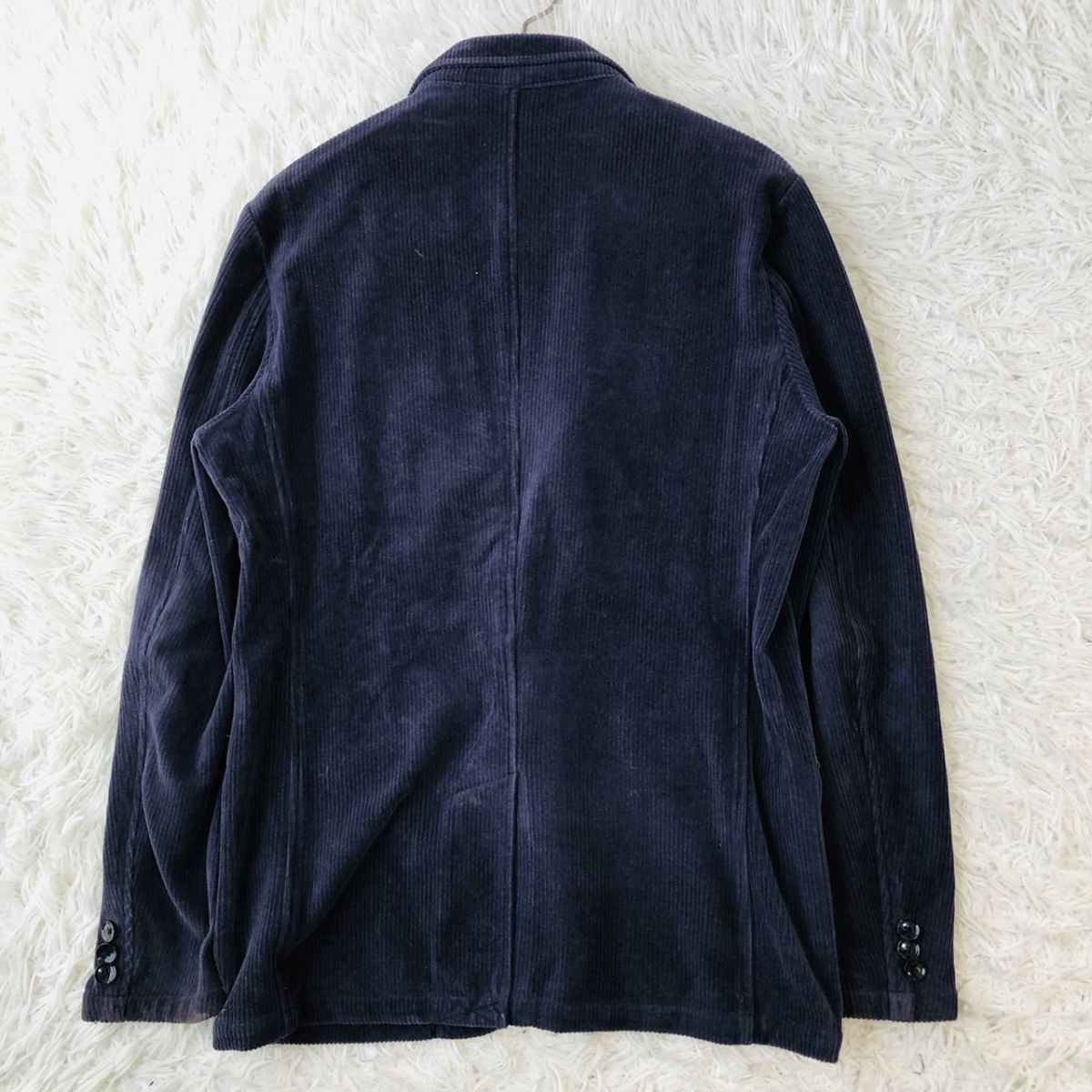 【秋冬素材】NANO UNIVERSE ナノユニバース セットアップスーツ コーデュロイ ストレッチ ネイビー Sサイズ ビジカジ 秋冬　175_画像5