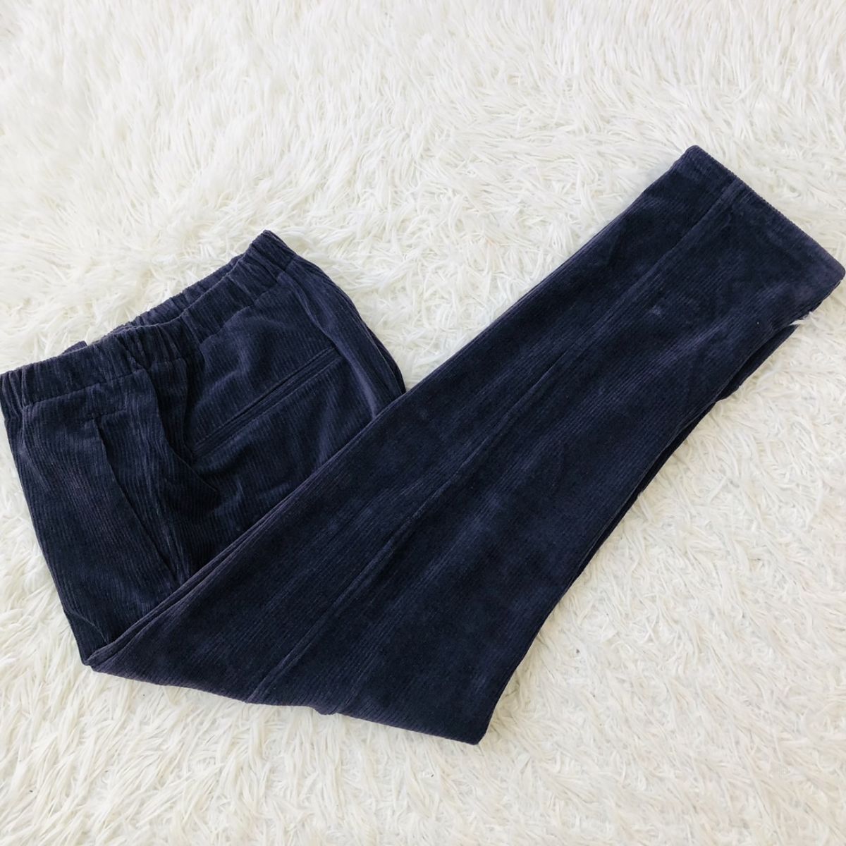 【秋冬素材】NANO UNIVERSE ナノユニバース セットアップスーツ コーデュロイ ストレッチ ネイビー Sサイズ ビジカジ 秋冬　175_画像9