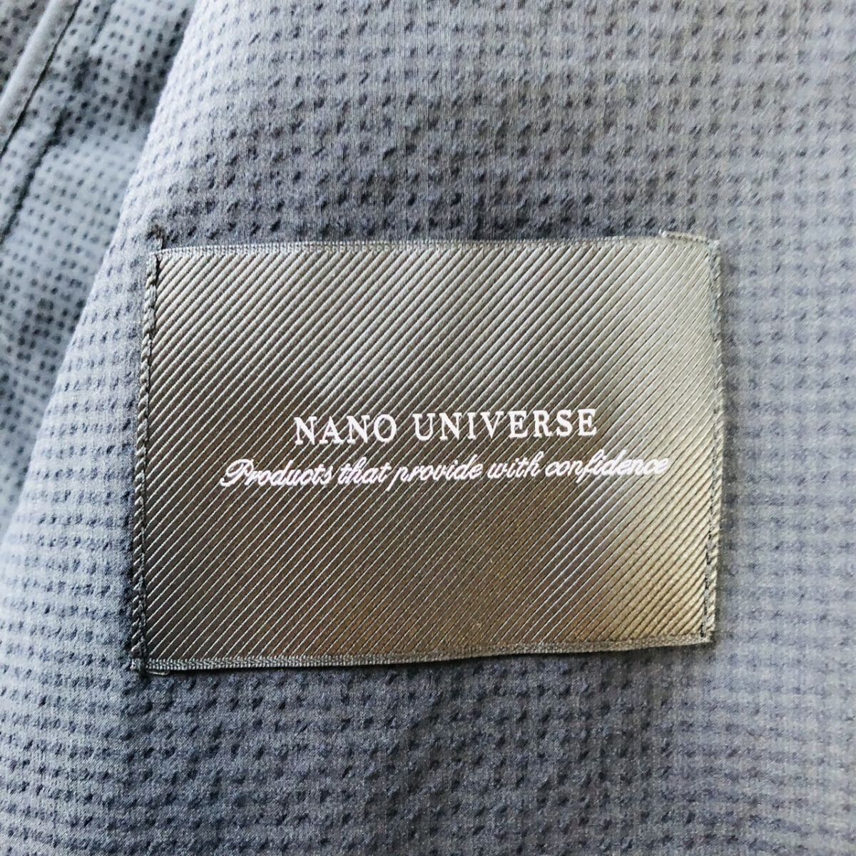 【機能性◎】NANO UNIVERSE ナノユニバース セットアップスーツ SOLOTEX シアサッカー チェック ネイビー Mサイズ ストレッチ ビジカジ 171_画像3