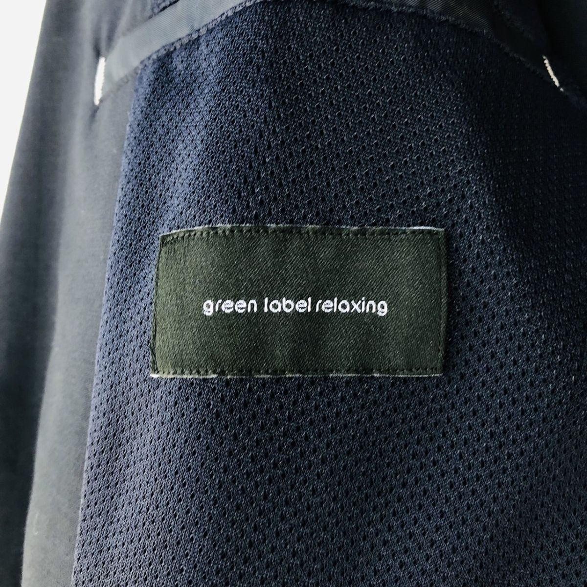 【着心地◎】green label relaxing ユナイテッドアローズ セットアップスーツ ストレッチ センターベント ネイビー Mサイズ ビジカジ 170_画像3