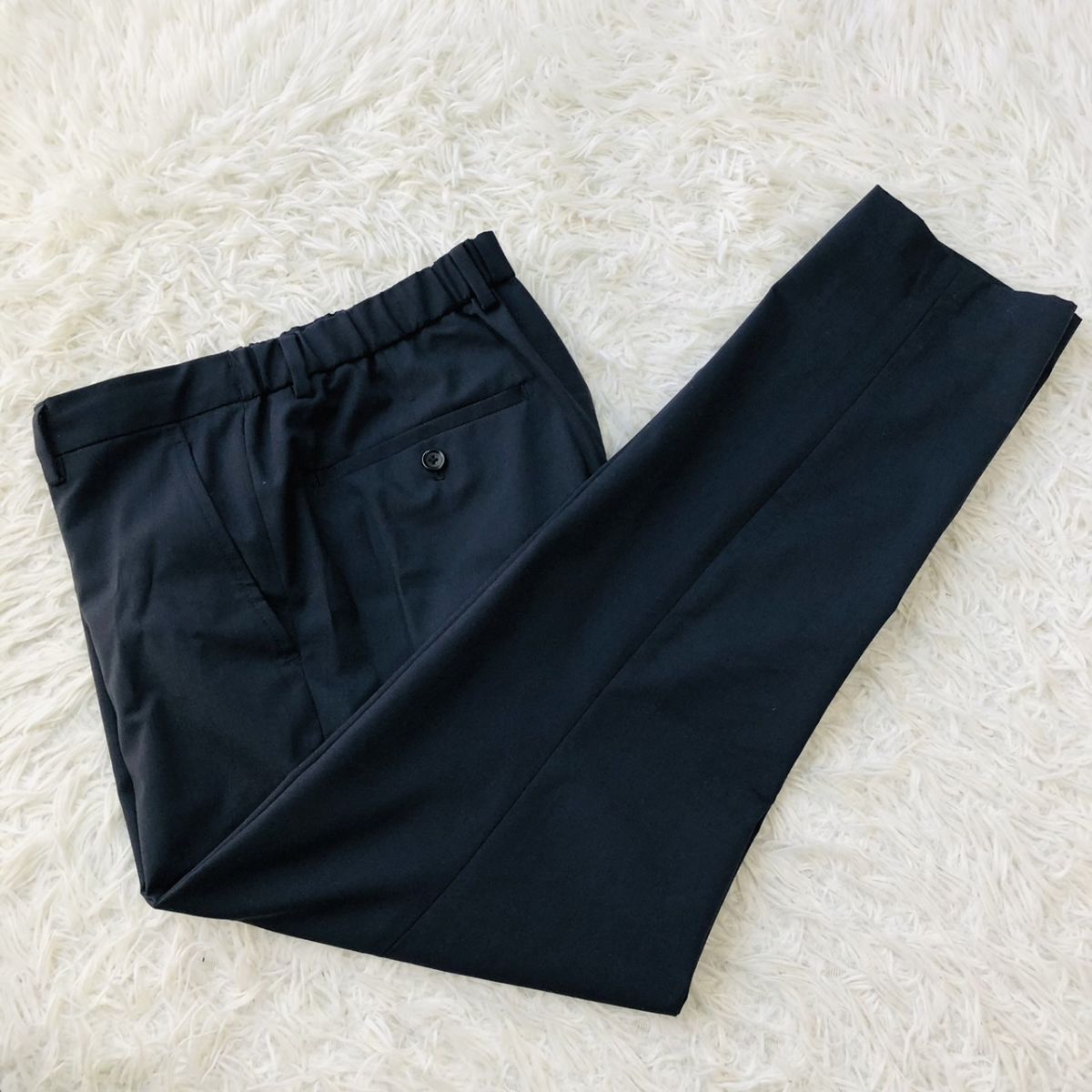 【着心地◎】green label relaxing ユナイテッドアローズ セットアップスーツ ストレッチ センターベント ネイビー Mサイズ ビジカジ 170_画像9