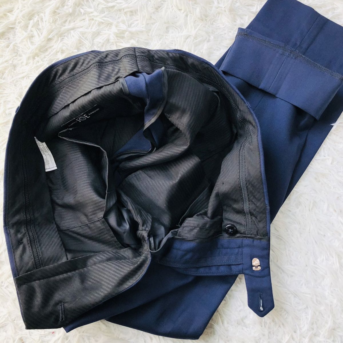 【美品/秋冬】JOSEPH ABBOUD ジョセフアブード セットアップスーツ 総裏 サイドベンツ ネイビー サイズ38 (M相当) ビジネス_画像10