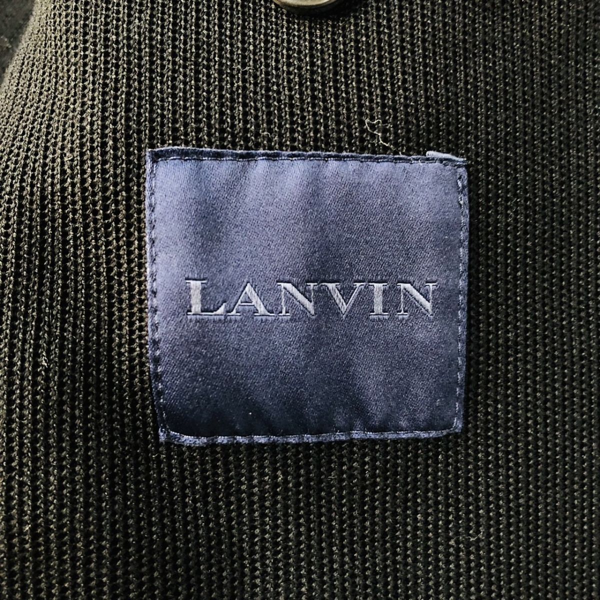 【高級】LANVIN ランバン テーラードジャケット 異素材切替 ブラック サイズ44 (M相当) ハイブランド ブレザー メンズ 158_画像3