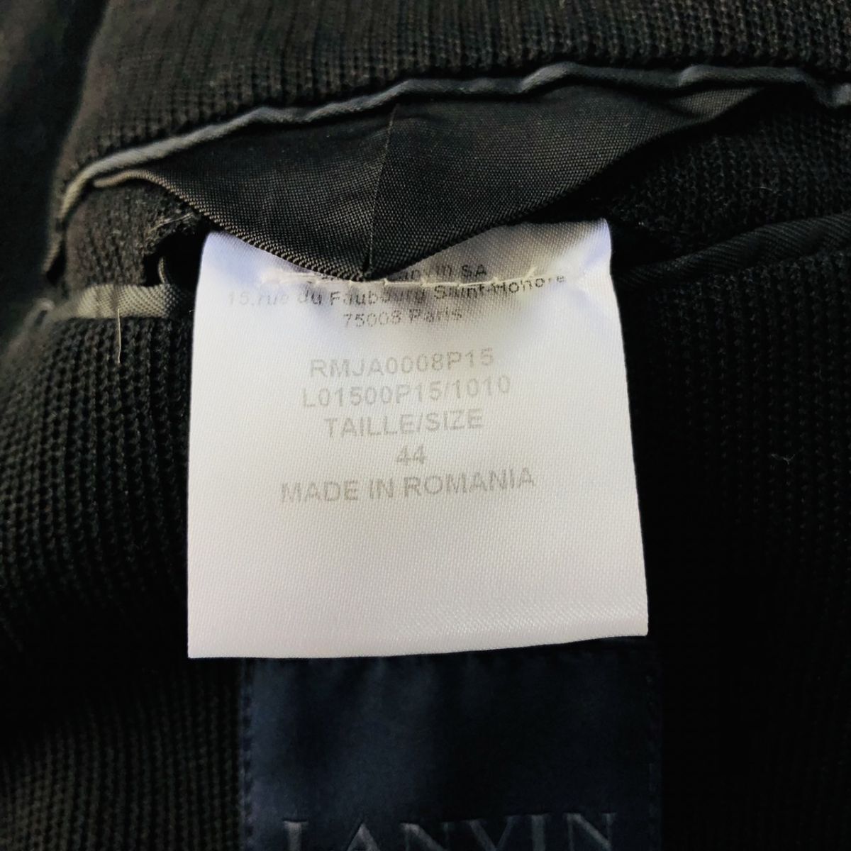 【高級】LANVIN ランバン テーラードジャケット 異素材切替 ブラック サイズ44 (M相当) ハイブランド ブレザー メンズ 158_画像8