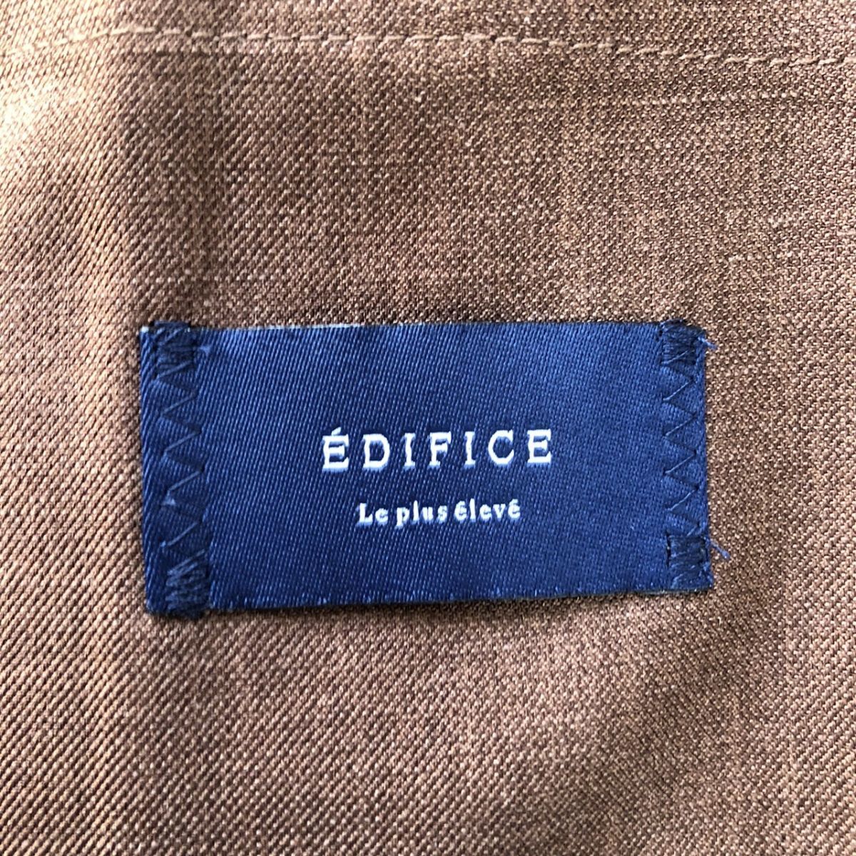 【美品/着心地◎】EDIFICE エディフィス セットアップスーツ ストレッチ センターベント ブラウン サイズ46/44 (S～M相当) ビジカジ　188_画像3