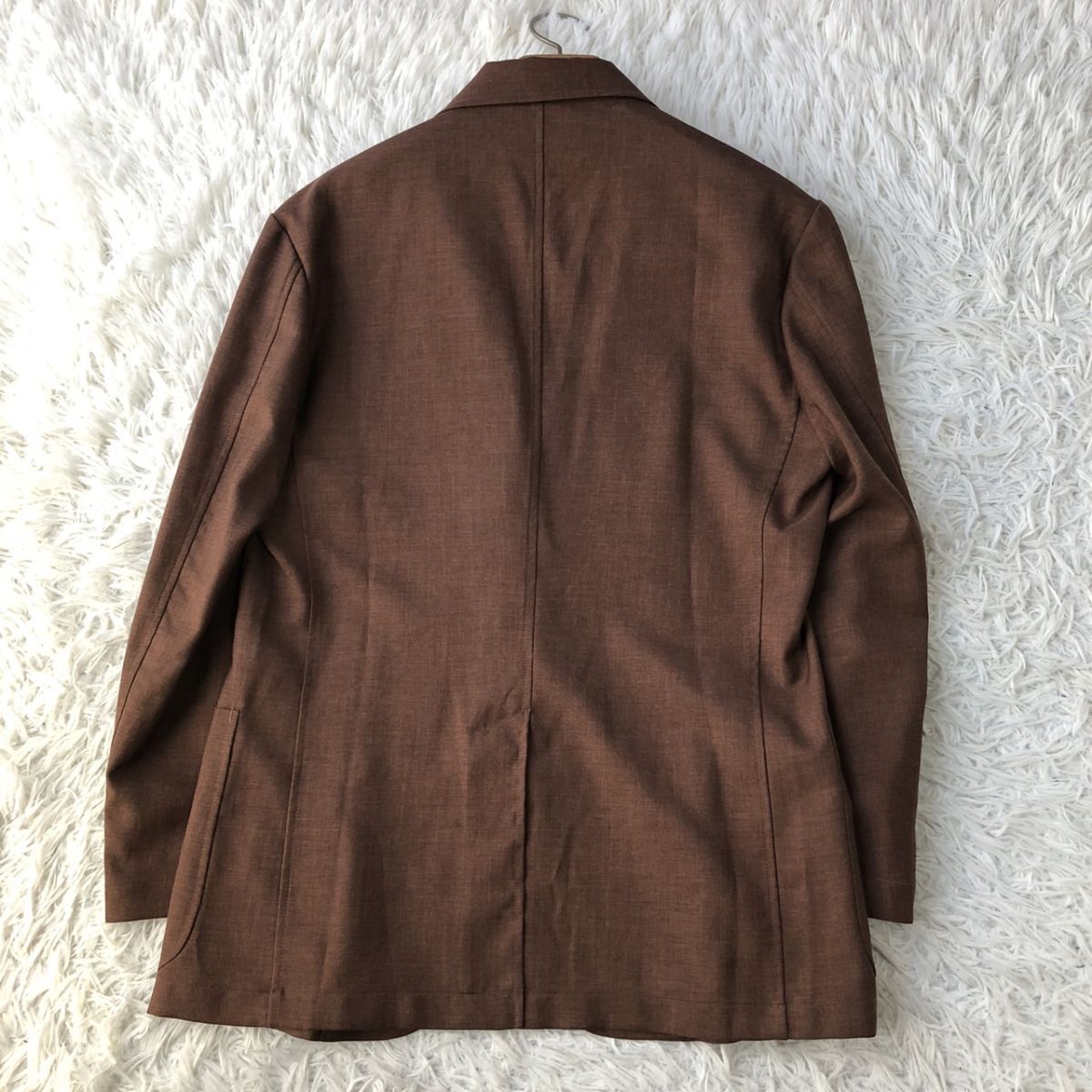 【美品/着心地◎】EDIFICE エディフィス セットアップスーツ ストレッチ センターベント ブラウン サイズ46/44 (S～M相当) ビジカジ　188_画像5