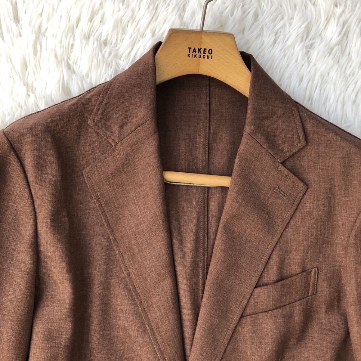 【美品/着心地◎】EDIFICE エディフィス セットアップスーツ ストレッチ センターベント ブラウン サイズ46/44 (S～M相当) ビジカジ　188_画像6