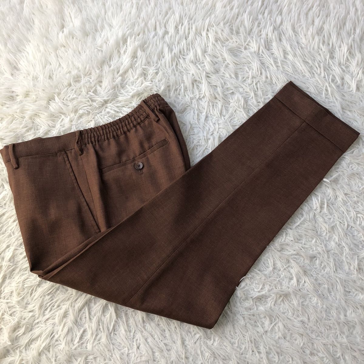 【美品/着心地◎】EDIFICE エディフィス セットアップスーツ ストレッチ センターベント ブラウン サイズ46/44 (S～M相当) ビジカジ　188_画像9