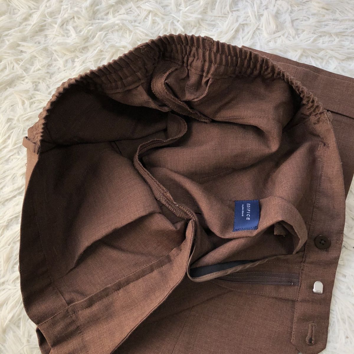 【美品/着心地◎】EDIFICE エディフィス セットアップスーツ ストレッチ センターベント ブラウン サイズ46/44 (S～M相当) ビジカジ　188_画像10