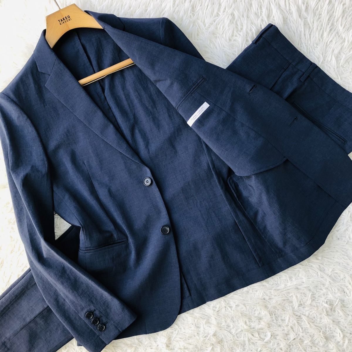 【美品/着心地◎】JOURNAL STANDARD ジャーナルスタンダード セットアップスーツ ストレッチ 本切羽 ネイビー Sサイズ ビジカジ _画像1