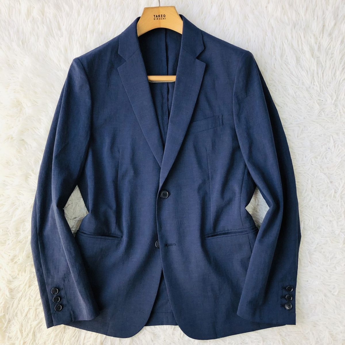 【美品/着心地◎】JOURNAL STANDARD ジャーナルスタンダード セットアップスーツ ストレッチ 本切羽 ネイビー Sサイズ ビジカジ _画像2