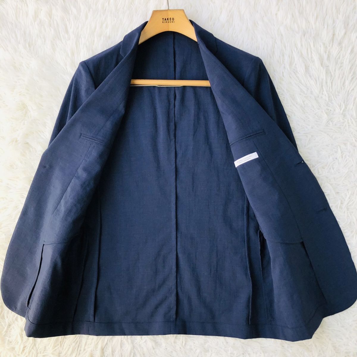 【美品/着心地◎】JOURNAL STANDARD ジャーナルスタンダード セットアップスーツ ストレッチ 本切羽 ネイビー Sサイズ ビジカジ _画像4