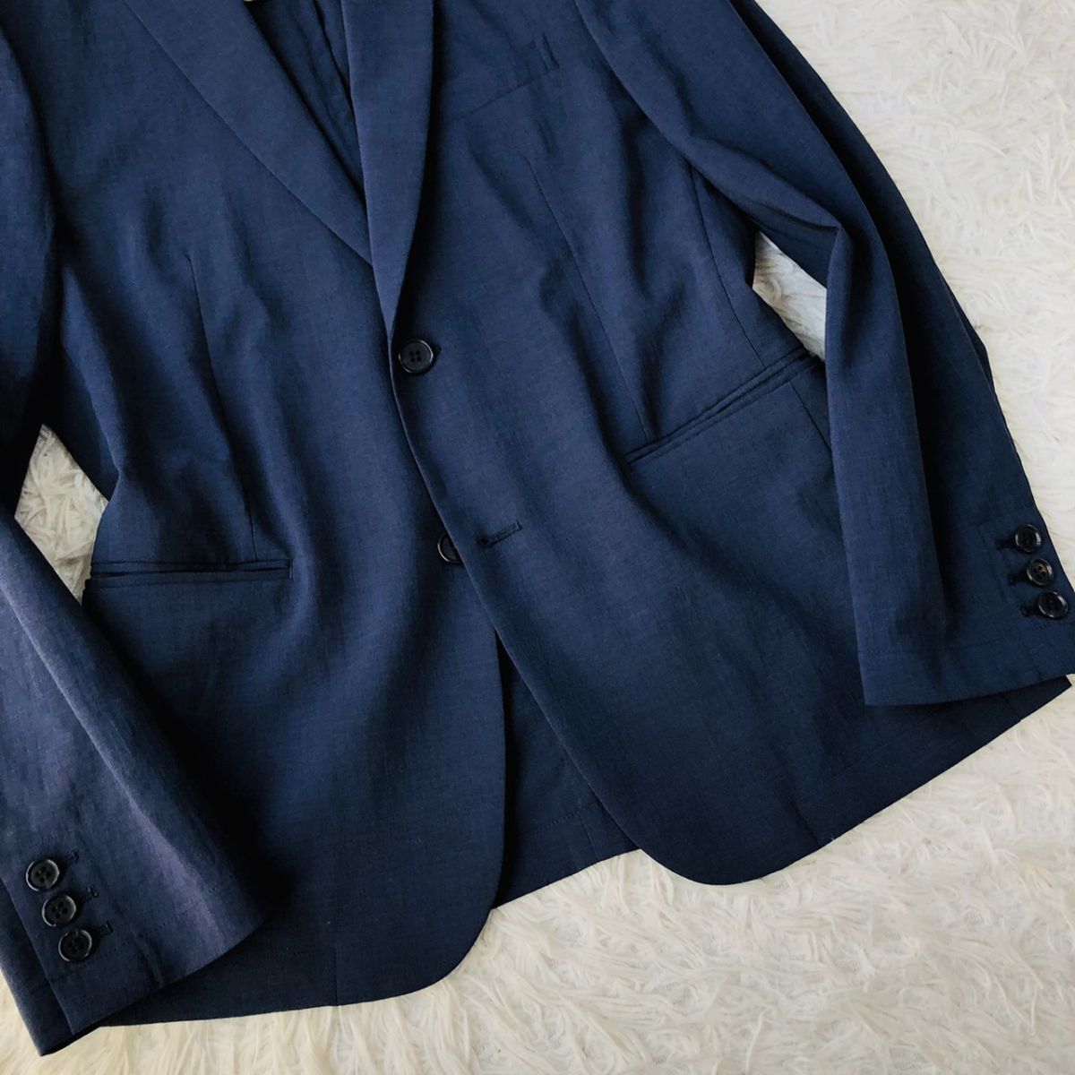 【美品/着心地◎】JOURNAL STANDARD ジャーナルスタンダード セットアップスーツ ストレッチ 本切羽 ネイビー Sサイズ ビジカジ _画像7