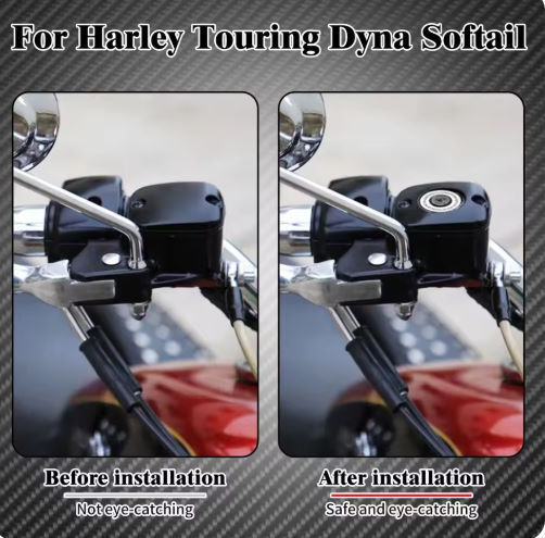 ハーレー 2005-2018 フロントブレーキマスターシリンダーカバー 黒/銀 ツーリング ダイナ ソフテイル_画像4