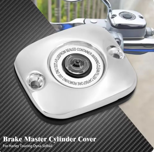ハーレー 2005-2018 フロントブレーキマスターシリンダーカバー 黒/銀 ツーリング ダイナ ソフテイル_画像10