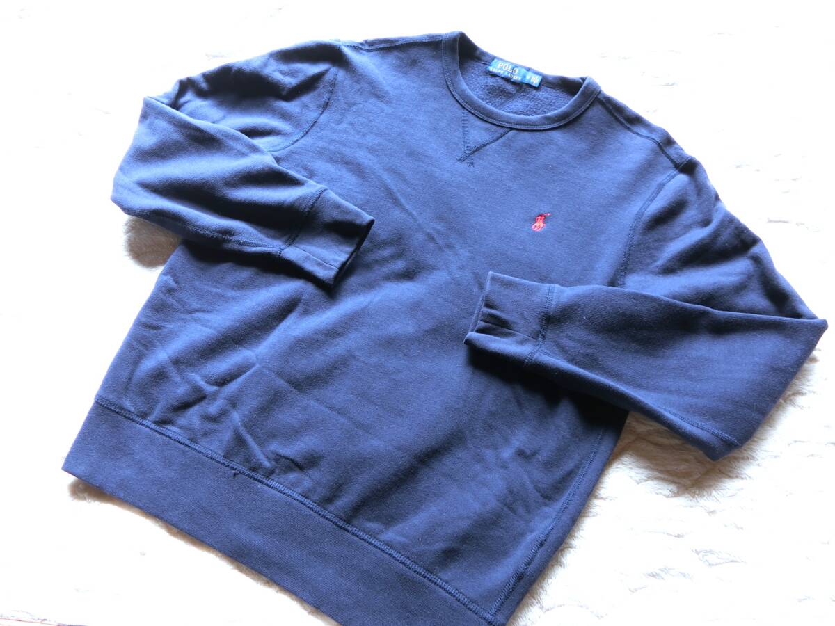 Ralph Lauren　ラルフローレン　両V スウェット　メンズ　Mサイズ　ネイビー　裏起毛　トレーナー　濃紺_画像4