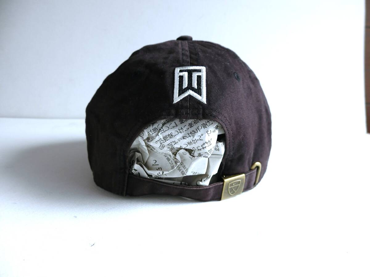 NIKE　90s 00s ナイキ ゴルフ　タイガーウッズ　キャップ　FREEサイズ　メンズ TIGER WOODS　ヴィンテージ　黒　ブラック　スウッシュ_画像2