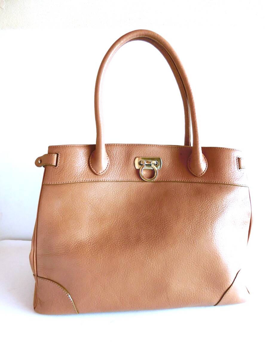 傳濱野　クラシック　トートバッグ　ベージュ　シボ革　レザー　デンハマノ　A4収納可能サイズ　定番人気モデル　本革_画像1