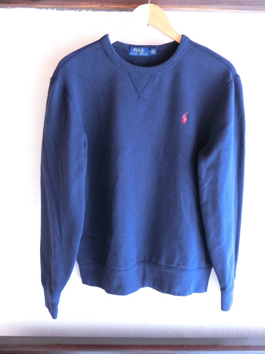 Ralph Lauren　ラルフローレン　両V スウェット　メンズ　Mサイズ　ネイビー　裏起毛　トレーナー　濃紺_画像1