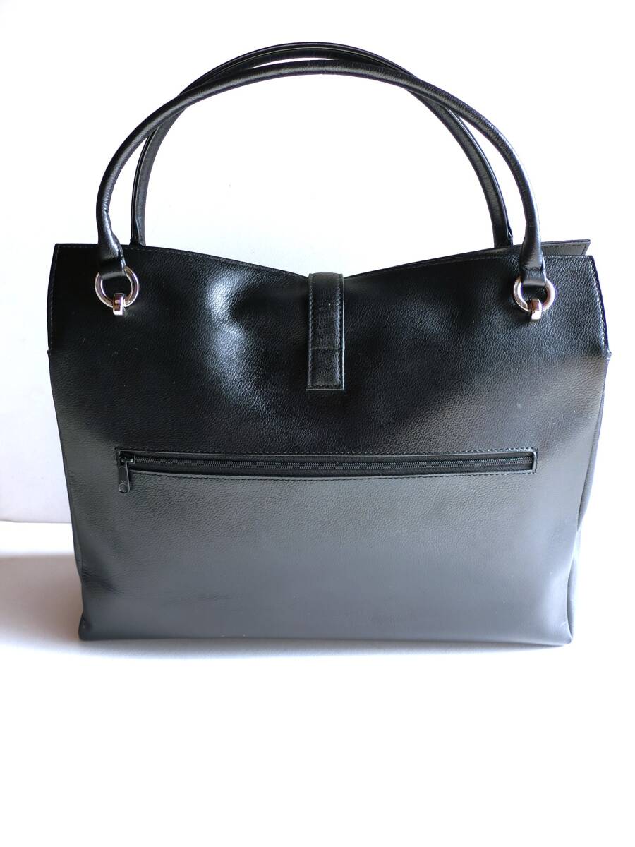 濱野皮革工藝　HAMANO グレース ディライト トート バッグ　ブラック×シルバー金具　美品　良品　本革レザー_画像7