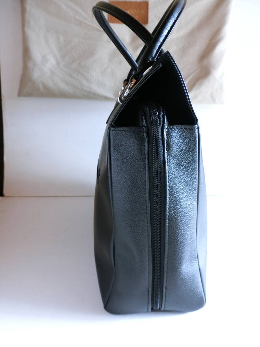 濱野皮革工藝　HAMANO グレース ディライト トート バッグ　ブラック×シルバー金具　美品　良品　本革レザー_画像8