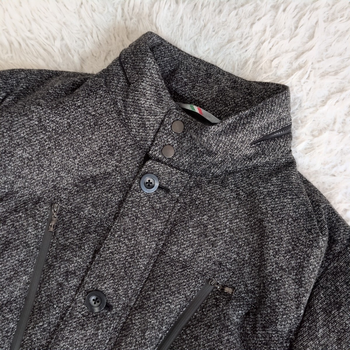 【入手困難/メンズLLサイズ】インターメッツォ INTERMEZZO スタンドカラーダウンジャケット　コート フード収納 ペイズリー 大きいサイズ_画像3