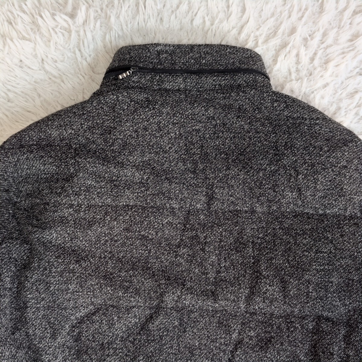 【入手困難/メンズLLサイズ】インターメッツォ INTERMEZZO スタンドカラーダウンジャケット　コート フード収納 ペイズリー 大きいサイズ_画像8