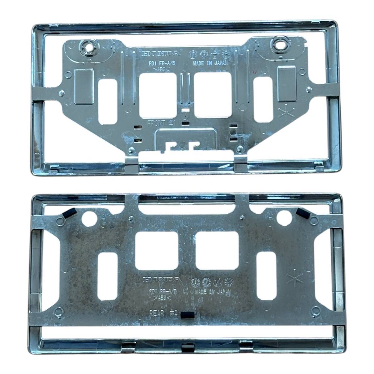 ホンダ 純正 オプション ナンバーフレーム 2枚セット ナンバー枠 ライセンスフレーム前後セット 中古品_画像3