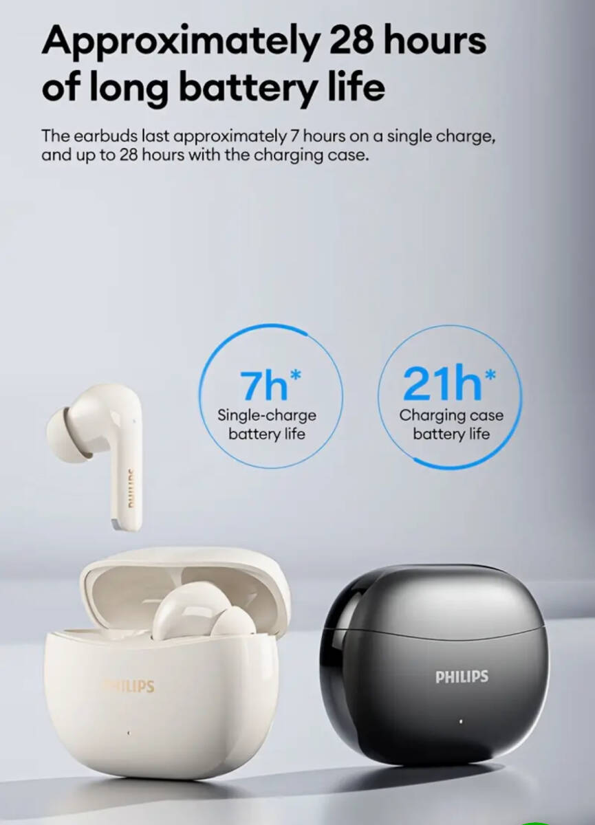 新品未使用 PHILIPS TAT1320 ワイヤレスイヤホン ( ブルー / 濃紺色 ), ヘッドホン , Bluetooth_画像8