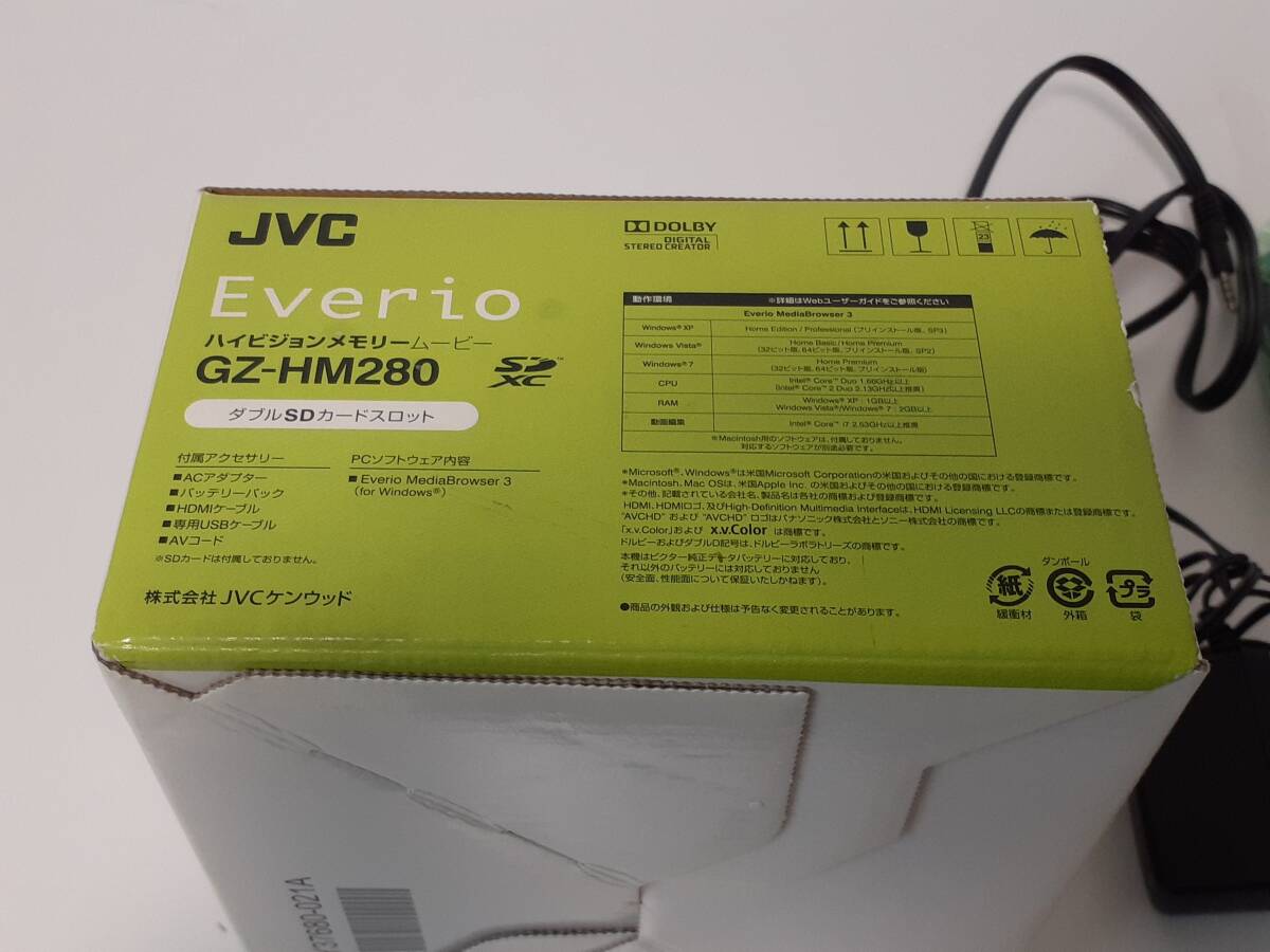 JVCケンウッド　エブリオGZ-HM280　ビデオカメラ ダブルSDカードスロット箱、取説、予備バッテリー、ケーブル 美品　通電確認済み_画像5