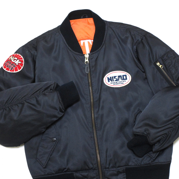 超希少! 80's ビンテージ NISMO ニスモ GLEEMAN製 背面刺繍 カスタム MA-1 ジャケット ♪trd フライト alpha NISSAN 無限 gtr 旧車 f1 90s_画像5