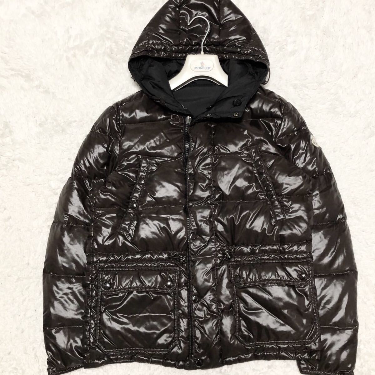 廃盤品 moncler モンクレール ハリウッド リバーシブル　ダウンジャケット 肩ワッペン ダークブラウン系_画像2