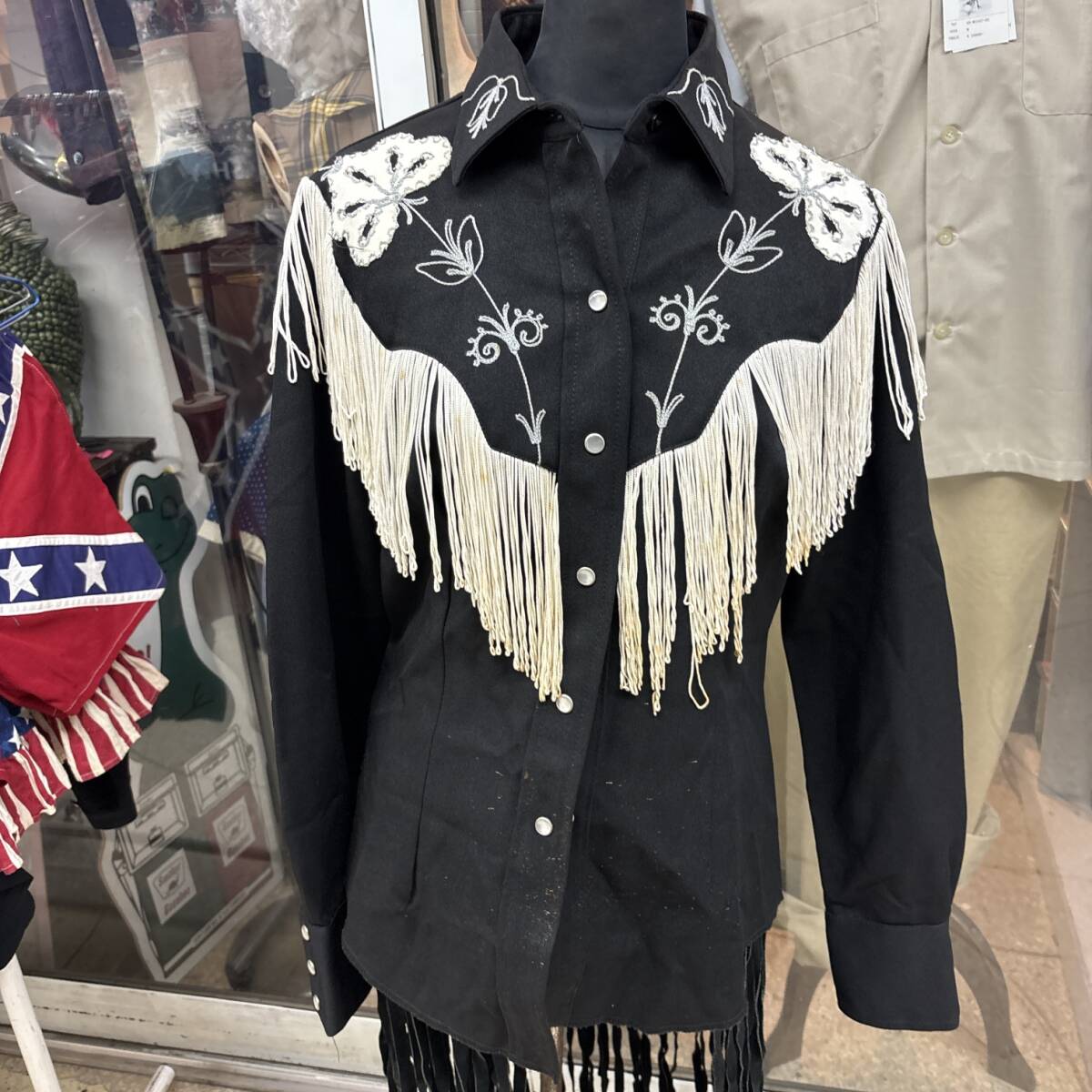 ヴィンテージ★H BAR C フリンジ ウエスタン シャツ★USA古着、当時物、カウボーイ、ネイティブ、エイチバーシー_画像1