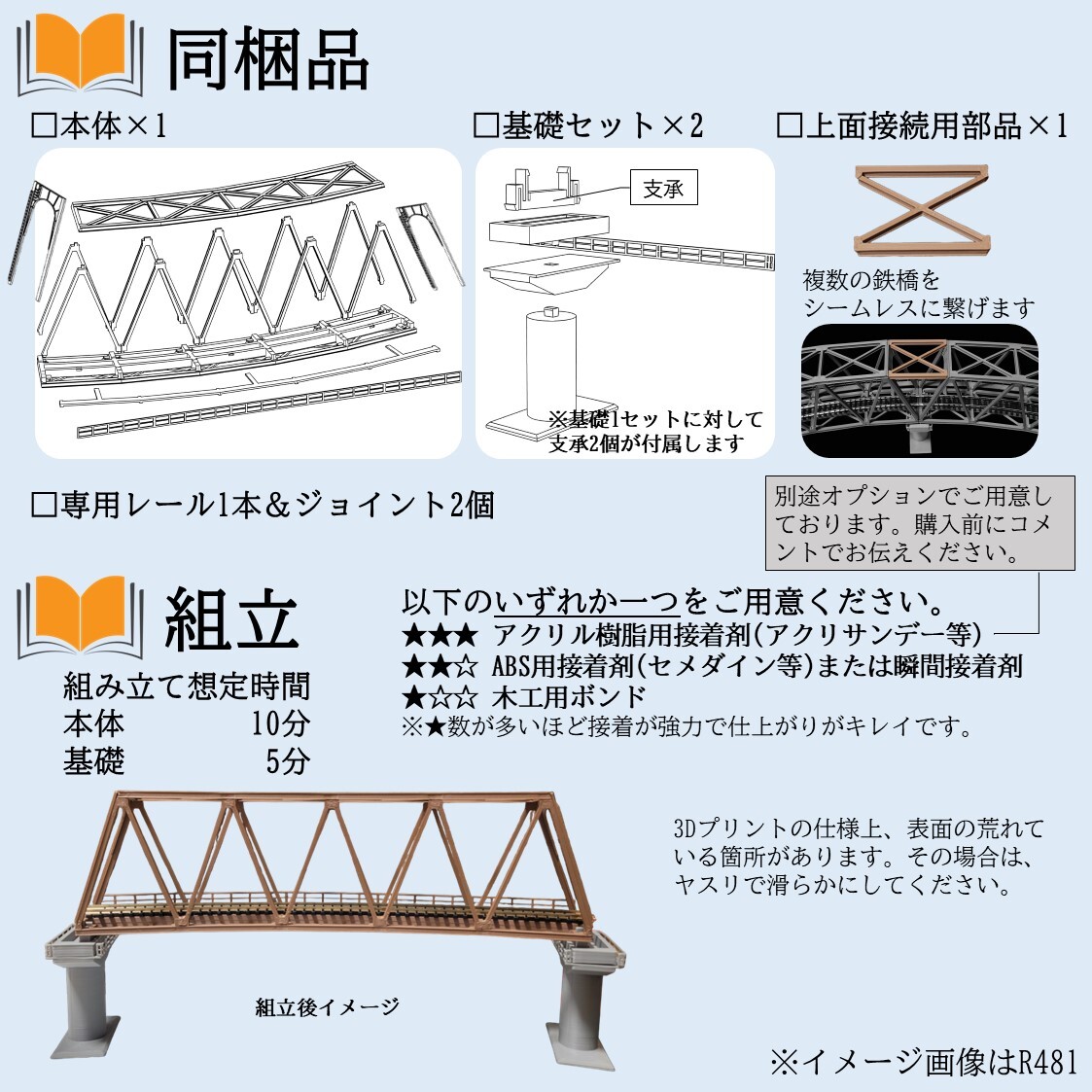 カーブトラス鉄橋 Nゲージ R481-30° ３セット_画像8