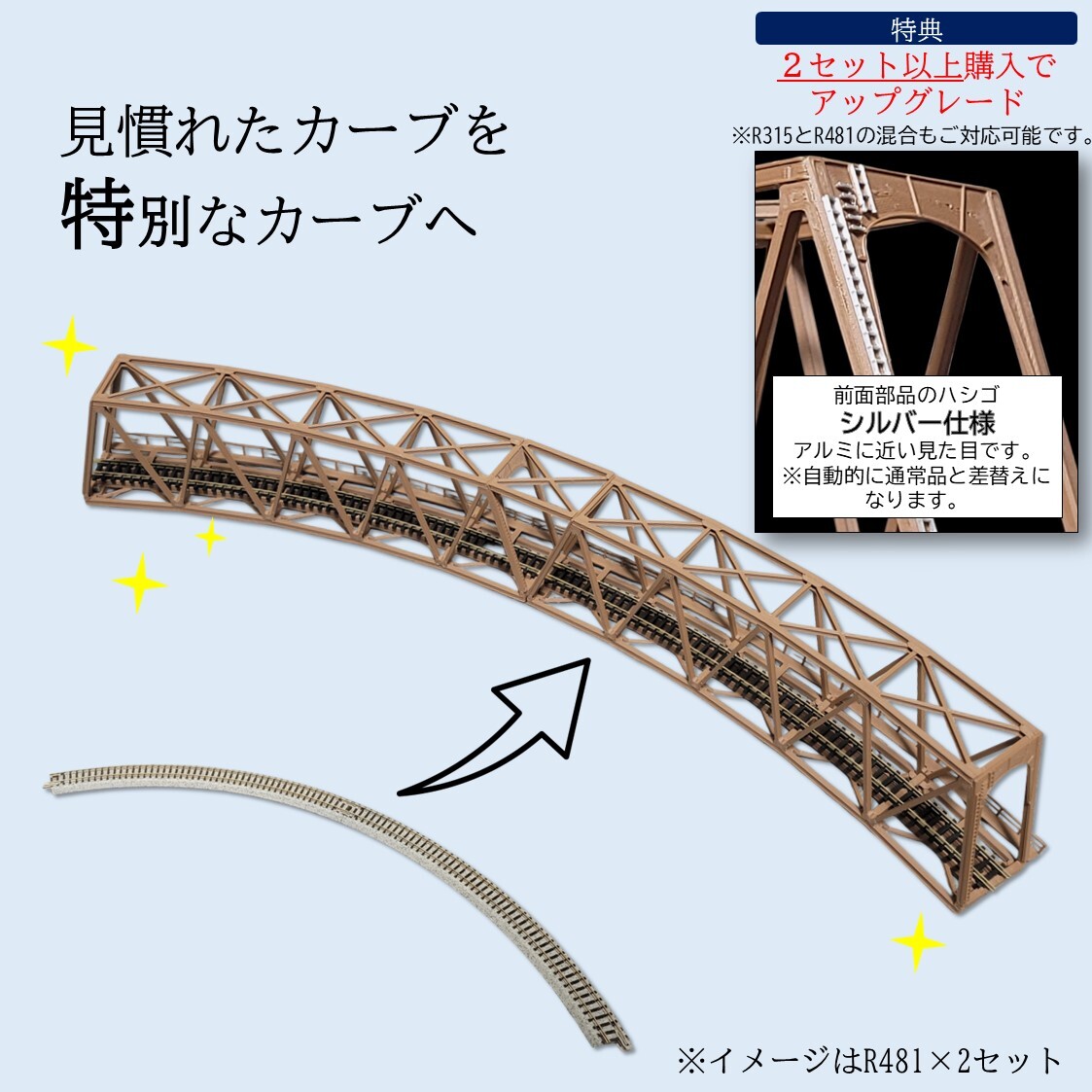 カーブトラス鉄橋 Nゲージ R481-30° ３セット_画像9