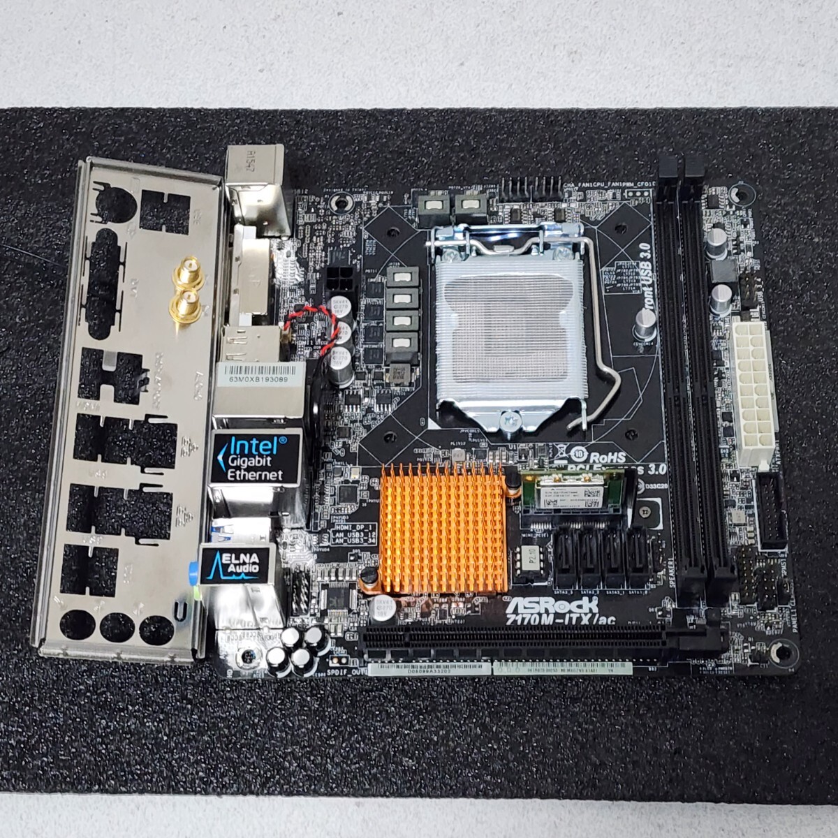 ASRock Z170M-ITX/ac IOパネル付属 LGA1151 Mini-ITXマザーボード 第6・7世代CPU対応 最新Bios 動作確認済 PCパーツ_画像1