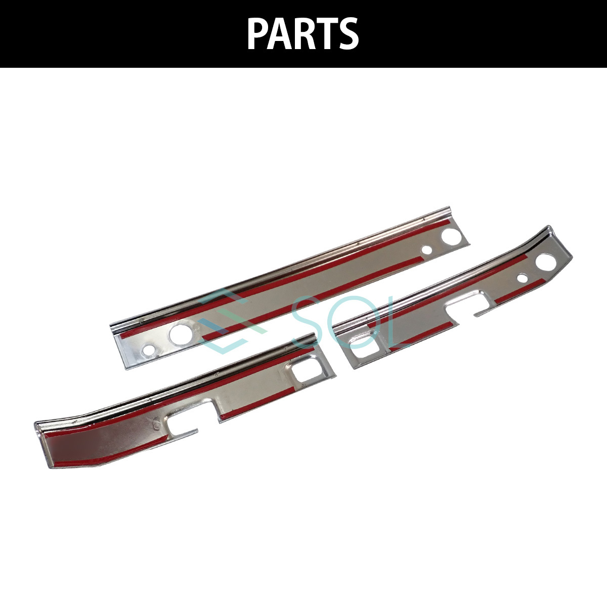 クロームメッキ ワイパーパネル 3分割セット 両面テープ付属 いすゞ ファイブスターギガ 07フォワード ワイド車 出荷締切18時_画像3