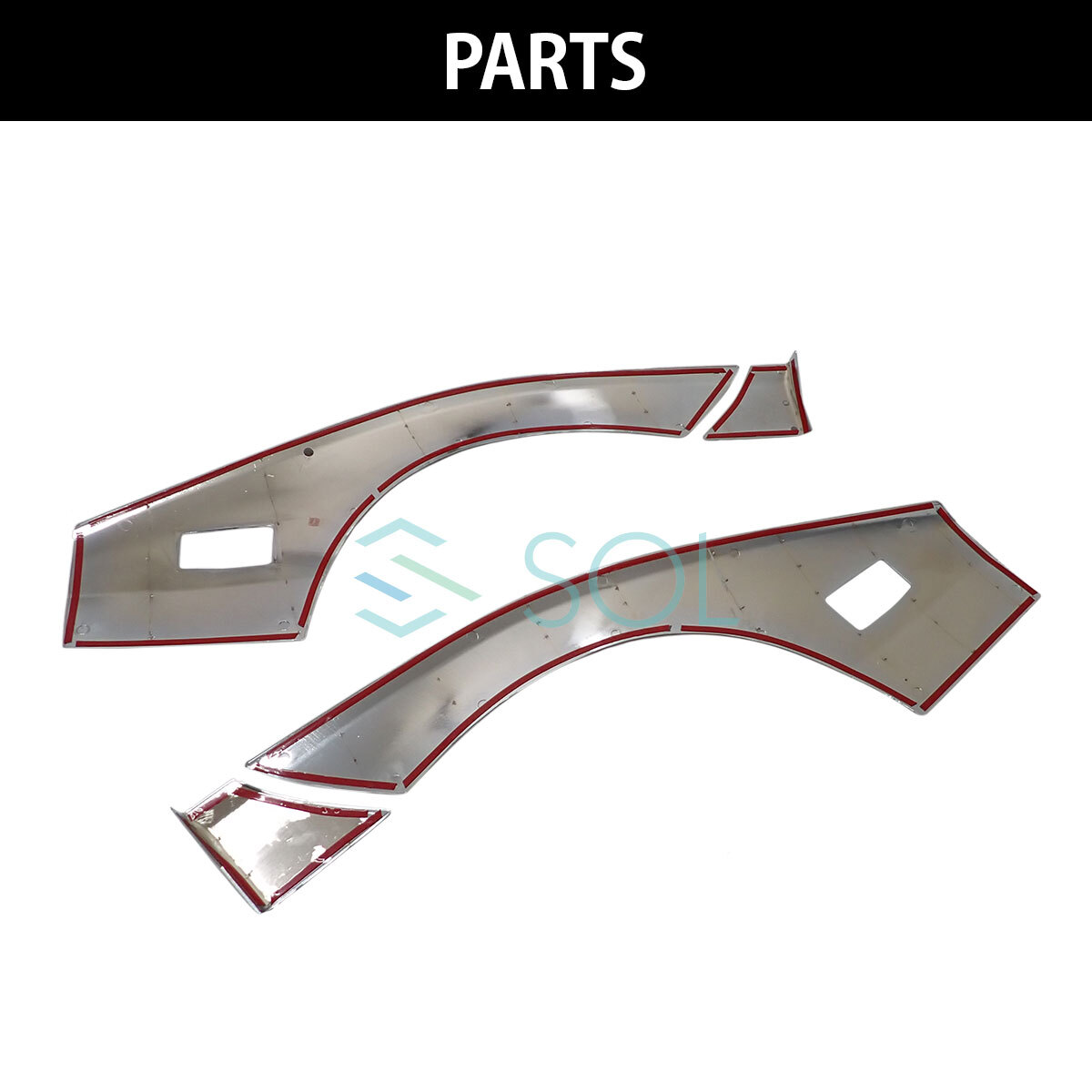 フロント フェンダーカバー 日野 デュトロ エアループデュトロ トヨタ ダイナ 左右セット パーツ ABS製 クロームメッキ 出荷締切18時_画像4