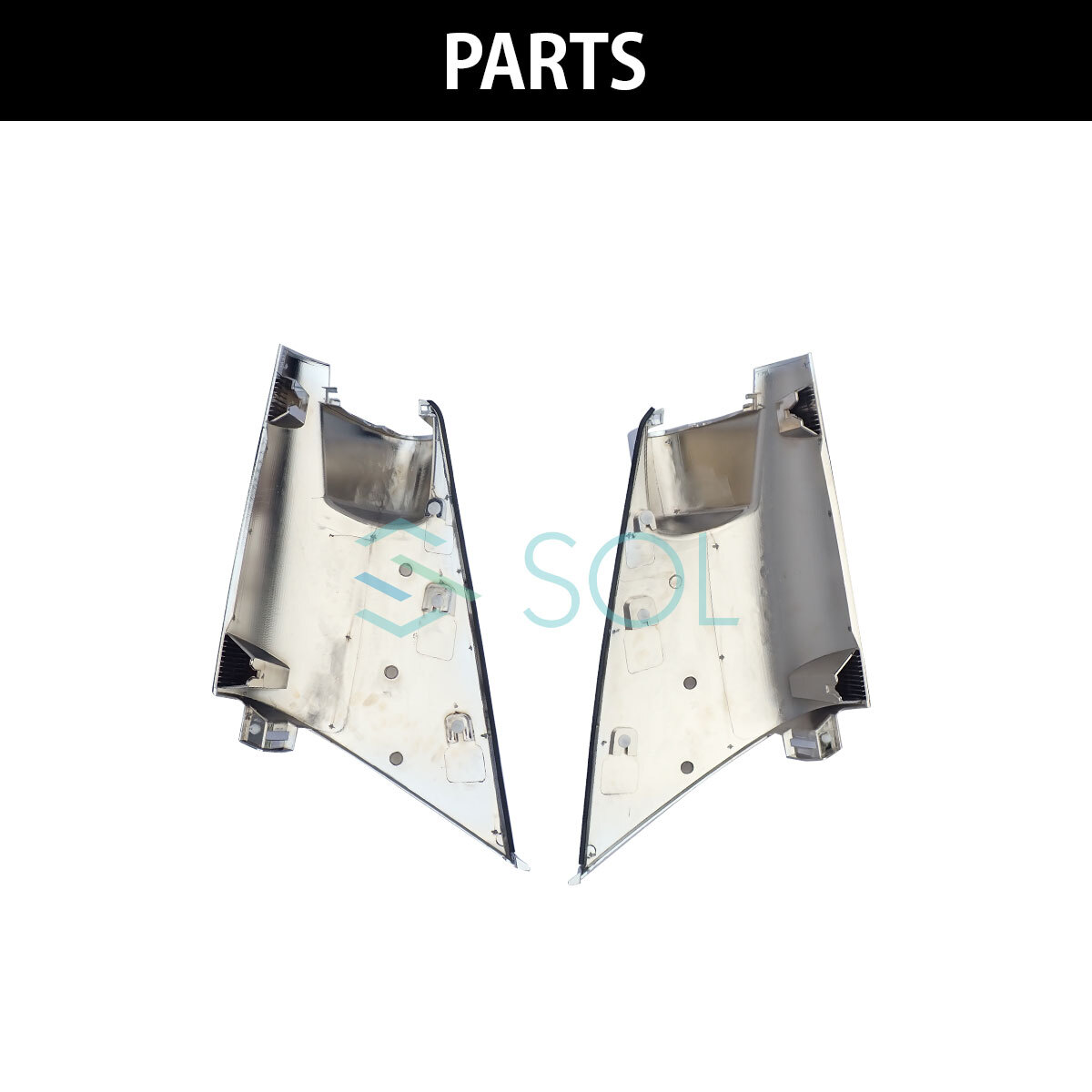 いすゞ 超低PMエルフ 標準 ワイド車兼用 年式:H16.6~H18.12 コーナーパネル 左右セット ABS製 クロームメッキ 出荷締切18時_画像3