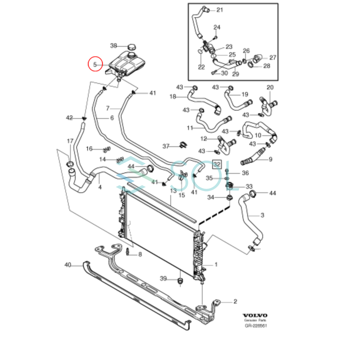 ボルボ C30(533) S40II(544) V50(545) エクスパンションタンク リザーバータンク ラジエーターサブタンク キャップ付 30776150_画像5