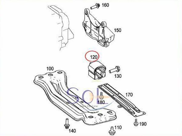 ミッションマウント ベンツ R129 R170 R171 SL320 SL500 SL600 SLK200 SLK230 SLK280 SLK320 SLK350 SLK32 SLK55 2122400418_画像2