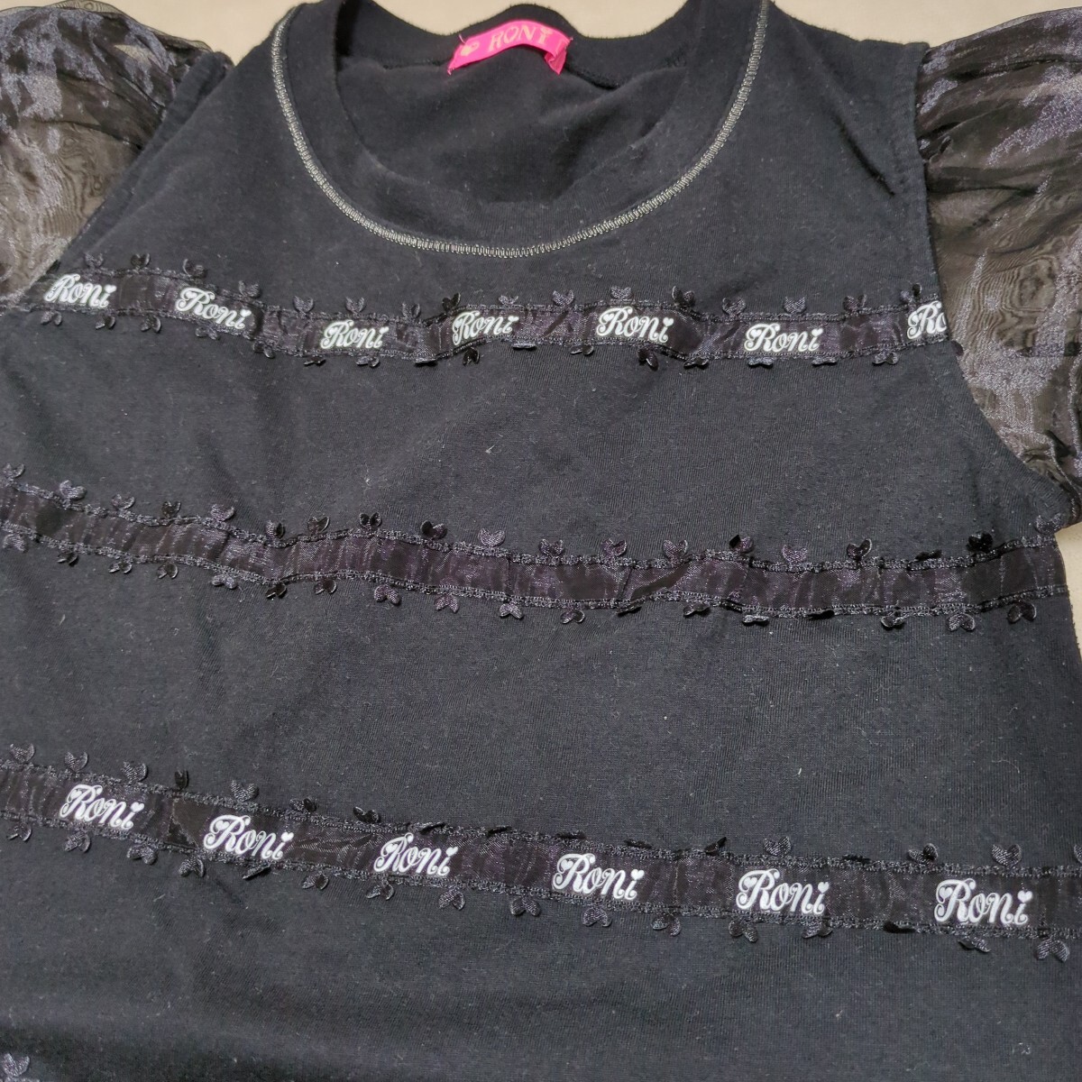 RONI＊ロニィ＊黒＊カットソー＊used品_画像2
