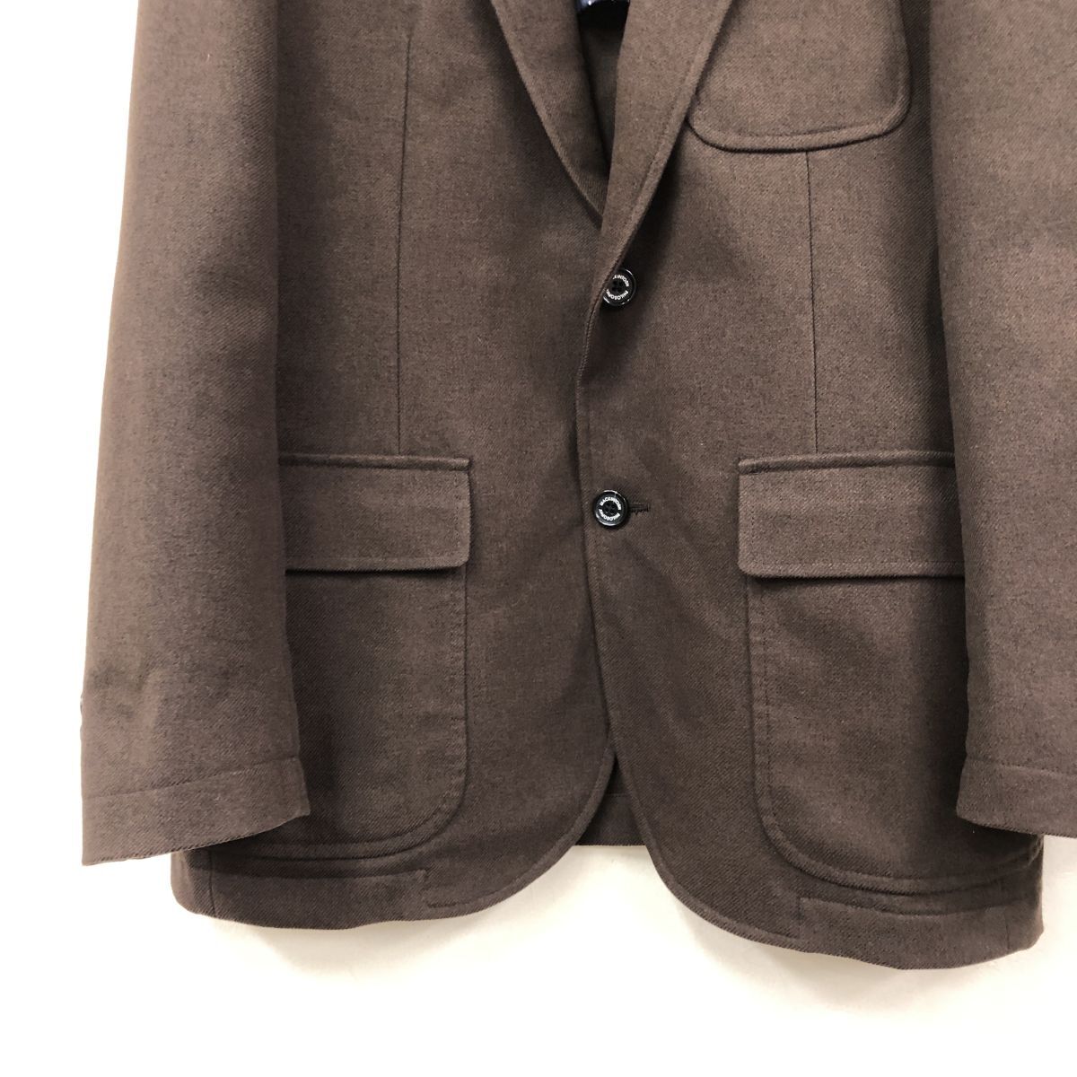 2N1927-Y-N◆MACKINTOSH PHILOSOPHY マッキントッシュフィロソフィー テーラードジャケット シングル 背抜き 紳士◆size40R ブラウン ポリ_画像4