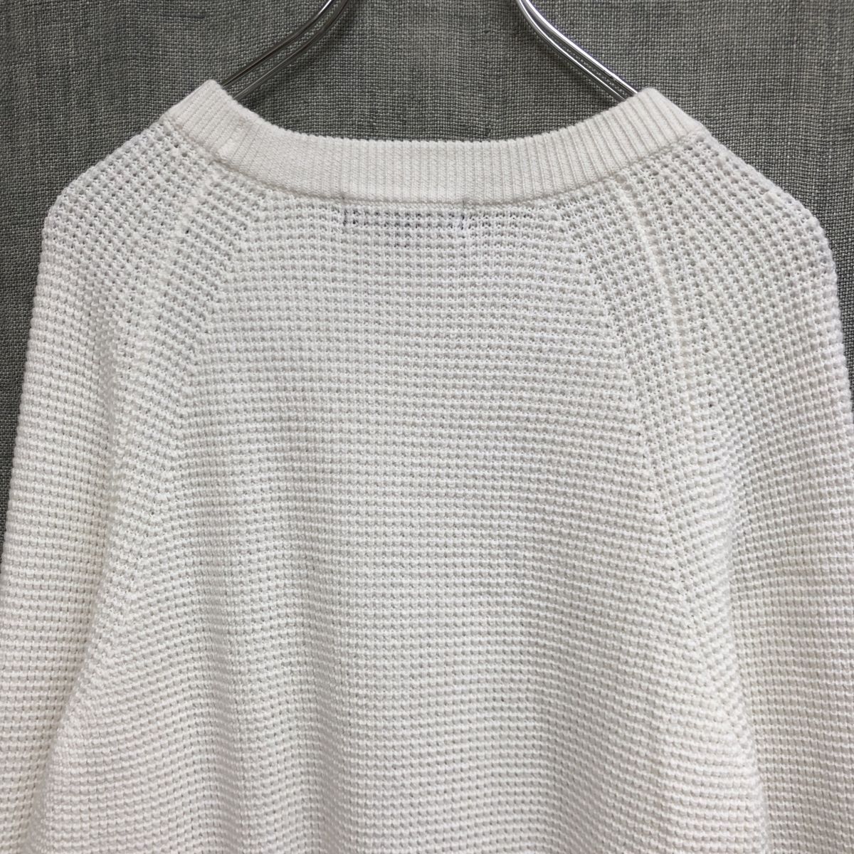 2N2387-K◆良品 UNTITLED アンタイトル 長袖ニットトップス◆size4 オフ白 無地 透け感 シンプル 綿100% カジュアル レディース_画像5